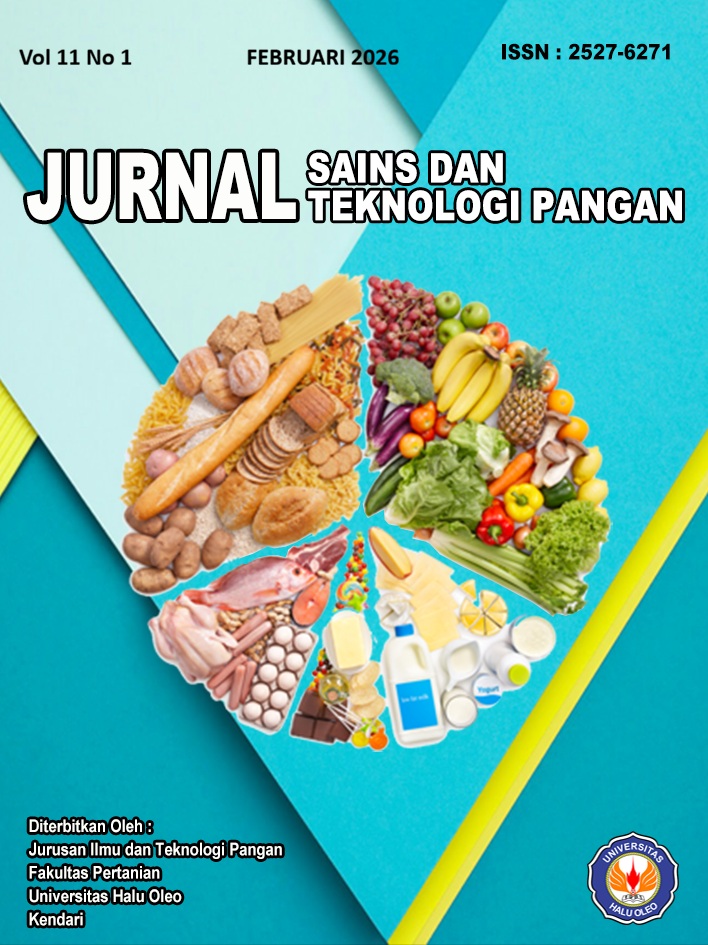 					View Vol. 11 No. 1 (2026): Jurnal Sains dan Teknologi Pangan
				